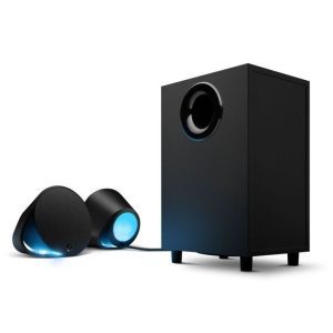 Logitech G560 Lightsync PC Gaming Speakers, 240W Peak (120W RMS), USB, 3.5mm, Bluetooth 4.1, Headphone Jack, Subwoofer, Black