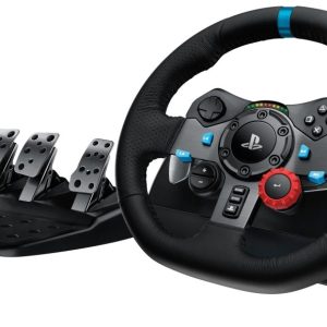 Logitech G29 Driving Force Racing Wheel, PlayStation 4, PlayStation 3, PC, 900° Rotation, Dual Motor Force Feedback, Adjustable Pedals, Leather