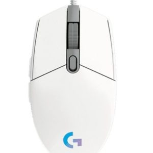 Logitech G102 Mouse, Lightsync RGB, 8000 DPI, 6 Programmable Buttons, White