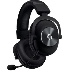 Logitech PRO X Headset, PRO-G 50 mm Drivers, 7.1 DTS Headphone:X 2.0 Surround, Leather/Mesh Memory Foam Ear Cushions, Blue Voice Microphone, Black