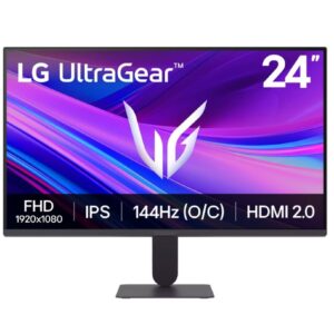 Монитор LG 24G411A-B, 23.8″, Full HD 1920×1080, IPS, HDMI, DisplayPort, NVIDIA G-SYNC, AMD FreeSync, VRR, Reader mode, Black