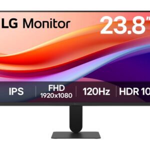 LG 24U41YA-B, 23,8" IPS, 1ms MBR, 5ms (GtG at Faster), 120Hz, 1500:1,  HDR 10 / sRGB 99%, Dynamic Action Sync, 250 cd/m2, Full HD 1920x1080, AMD FreeSync, VRR, Eye-care, LG Switch, Reader Mode, D-Sub, HDMI, Tilt, Black