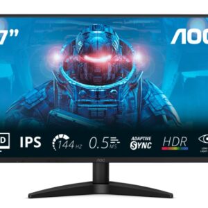 AOC 27B36X, 27" IPS WLED, 1920x1080@144Hz, 4ms GtG, 0.5ms MPRT, 300cd m/2, 1500:1, DCR 20M:1, Adaptive Sync, FlickerFree, Low Blue Light, Tilt, HDMI, DP