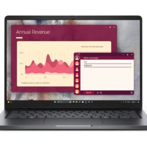 Dell Pro 14 PC14250, Intel Core  7 150U (12 MB cache, 10 cores, up to 5.4 GHz), 14" FHD+(1920x1200) IPS, 300nits AG, 16 GB: 1 x 16 GB, DDR5, 5600 MT/s, 512 GB SSD, Intel graphics, FHD HDR IR Cam and Mic, Wi-Fi 6E, FPR, Backlit Kb, Win 11 pro, Magnetite